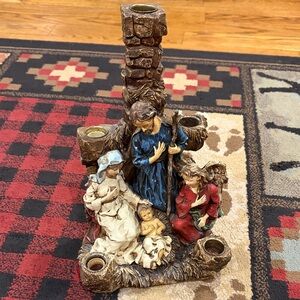 Nativity five candle holder